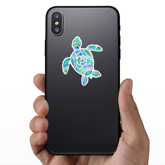 Blue Watercolor Turtle Sticker