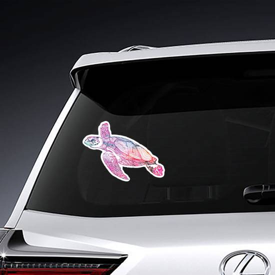 Boho Swimming Turtle Sticker