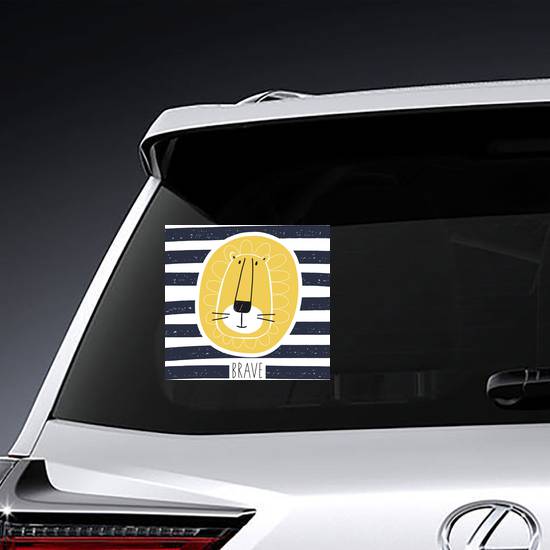 Brave Lion Striped Sticker
