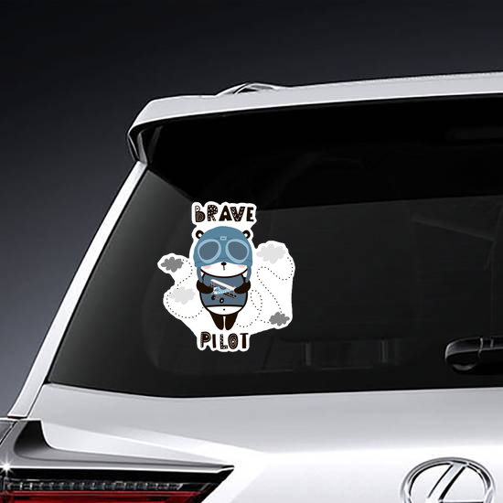 Brave Pilot Baby Panda Sticker