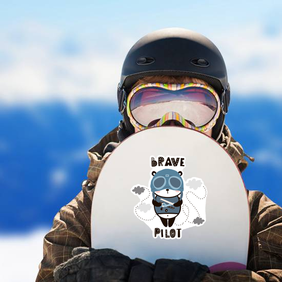 Brave Pilot Baby Panda Sticker