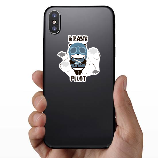 Brave Pilot Baby Panda Sticker