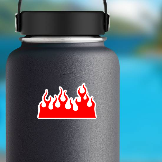 Bright Red Wall of Flames Sticker