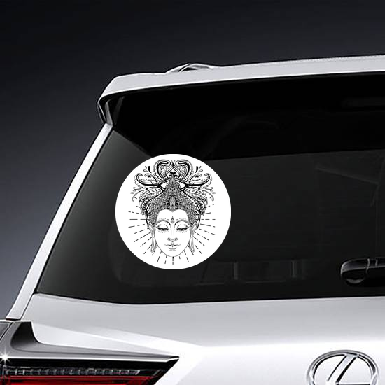 Buddha Face Line Art Sticker