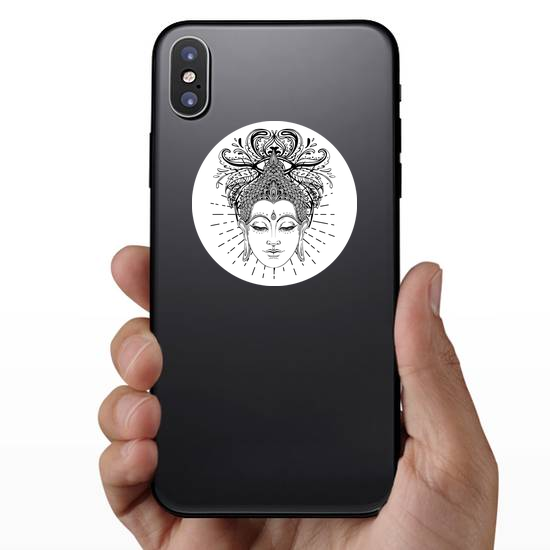 Buddha Face Line Art Sticker