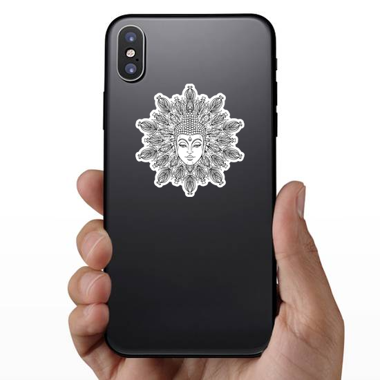 Buddha Face Over Ornate Mandala Sticker