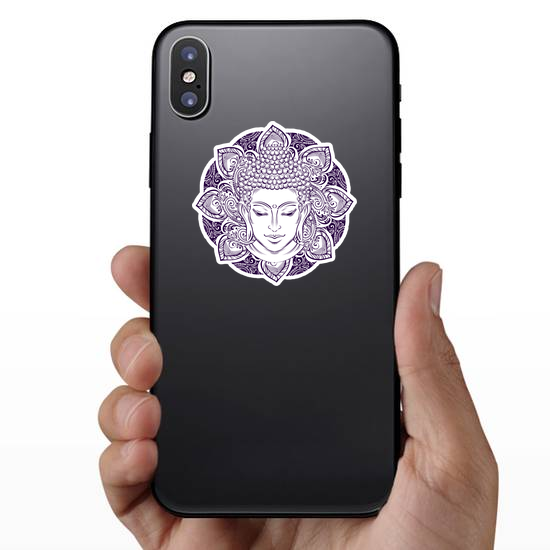 Buddha Head With Paisley Ornament Sticker