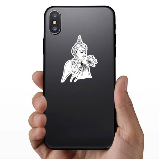 Buddha Holding Lotus Flower Sticker