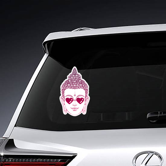 Buddha Wearing Glasses In The Shape Of Hearts Sticker