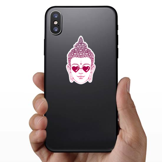 Buddha Wearing Glasses In The Shape Of Hearts Sticker