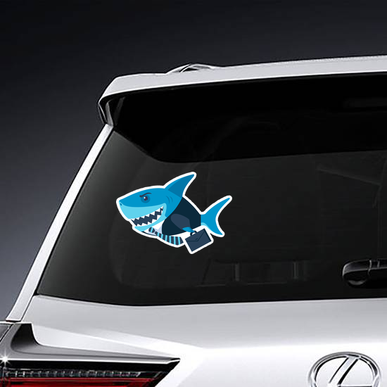 Business Shark On His Way To Work Sticker