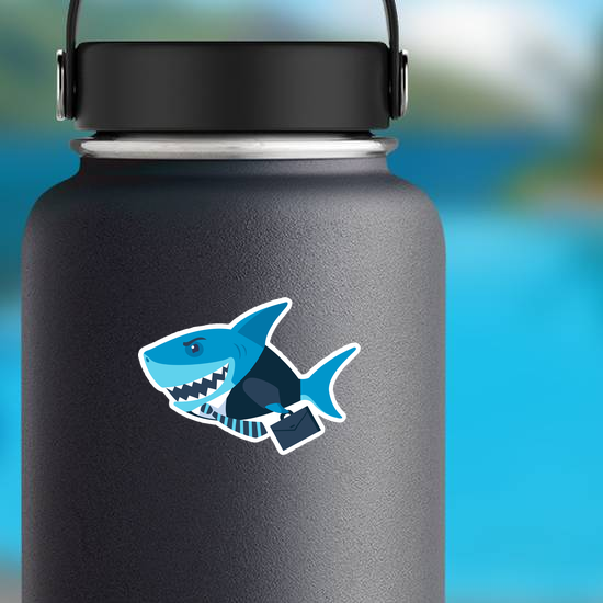 Business Shark On His Way To Work Sticker