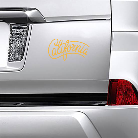 California State Brush Lettering Sticker