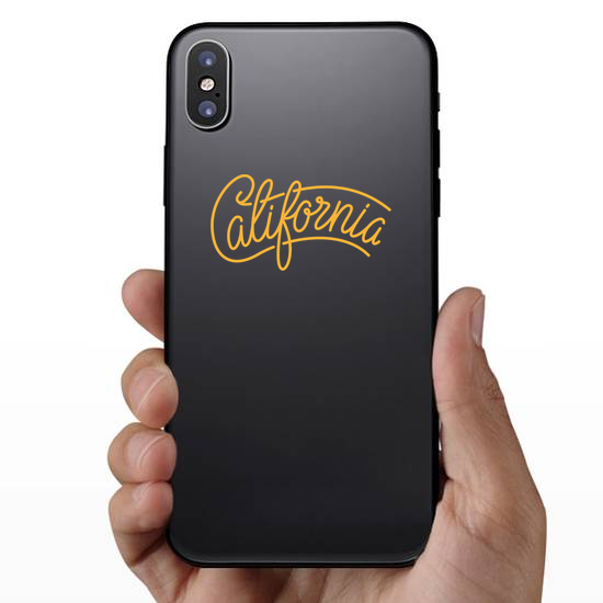 California State Brush Lettering Sticker