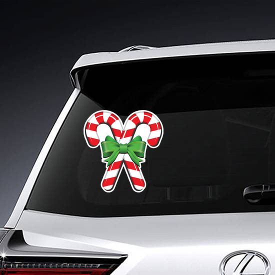 Candy Cane With Ribbon Sticker