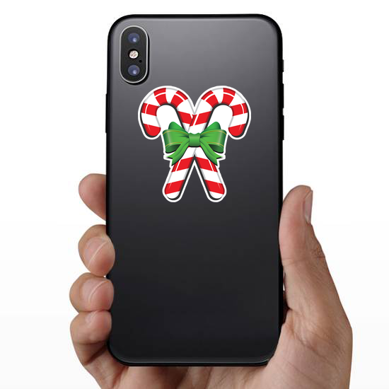 Candy Cane With Ribbon Sticker