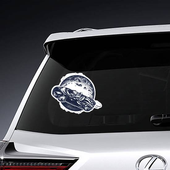 Car In Space Sticker example