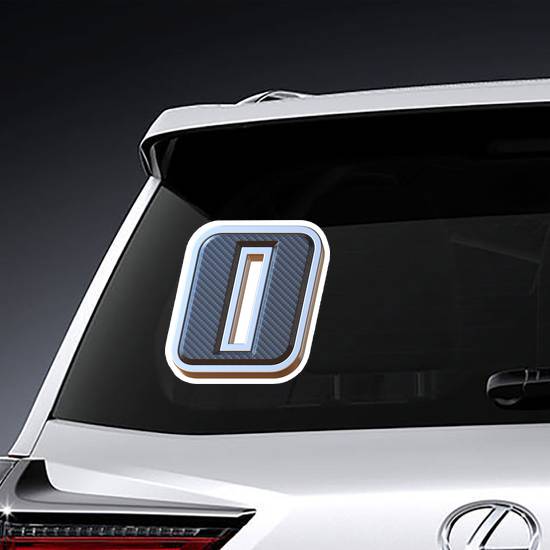 Carbon Fiber And Metallic Number Zero Sticker example