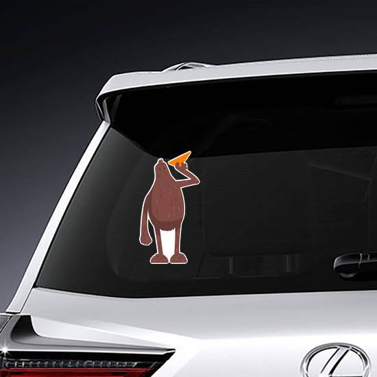 Cartoon Bigfoot With Airplane Sticker example
