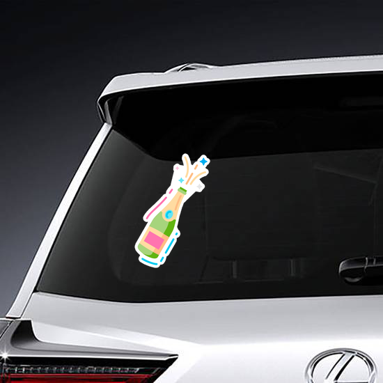 Cartoon Bottle Of Champagne Sticker
