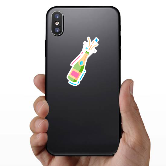 Cartoon Bottle Of Champagne Sticker