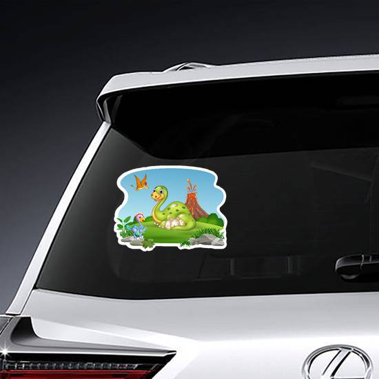Cartoon Dinosaur Landscape Sticker