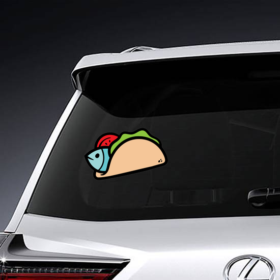 Cartoon Fish Taco Sticker