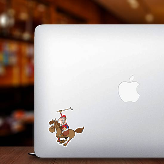 Cartoon Polo Player Sticker
