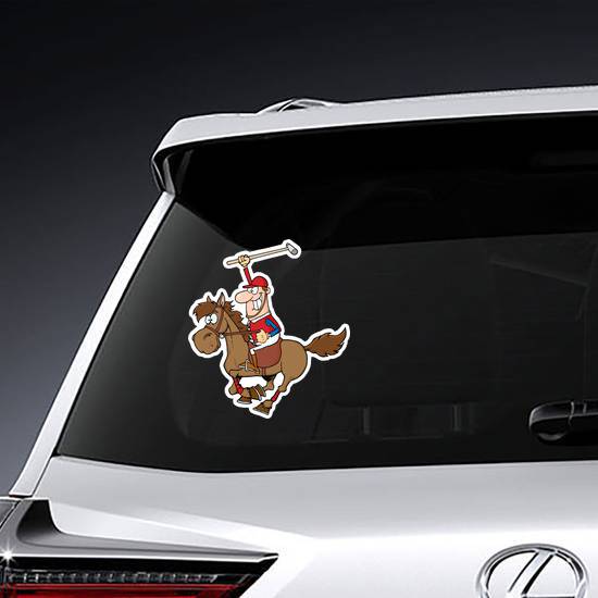 Cartoon Polo Player Sticker