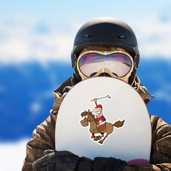 Cartoon Polo Player Sticker