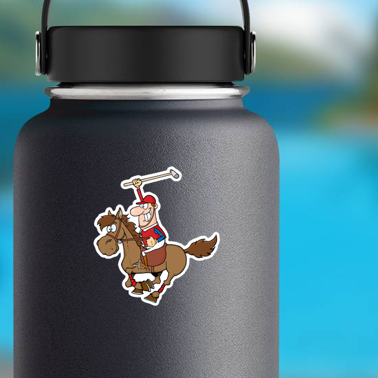 Cartoon Polo Player Sticker