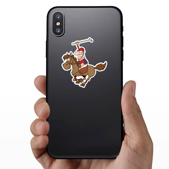 Cartoon Polo Player Sticker