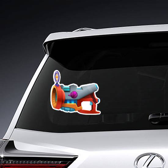 Cartoon Retro Space Laser Bomb Weapon Sticker