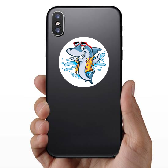 Cartoon Shark With Beachwear Sticker