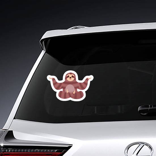 Cartoon Sloth In Yoga Pose Sticker