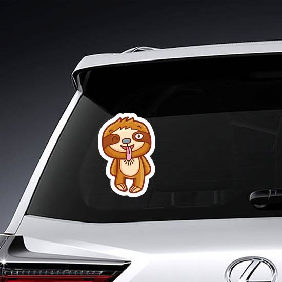 Cartoon Sloth With His Tongue Out Sticker