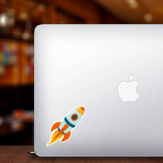 Cartoon Spaceship Rocket Sticker