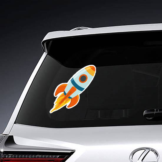 Cartoon Spaceship Rocket Sticker