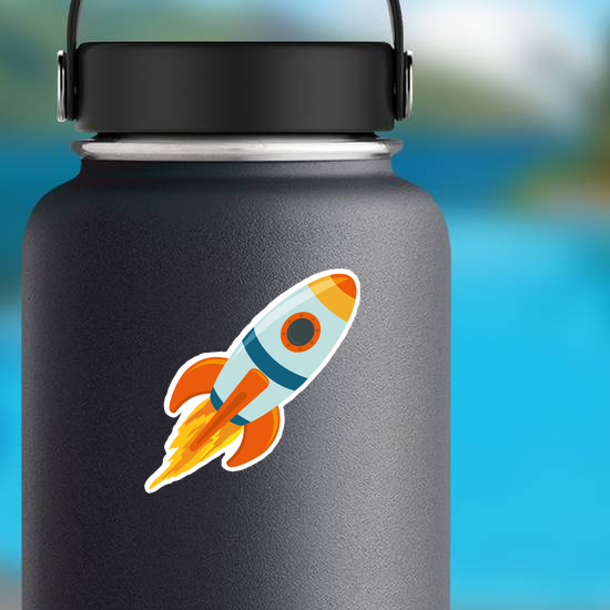Cartoon Spaceship Rocket Sticker