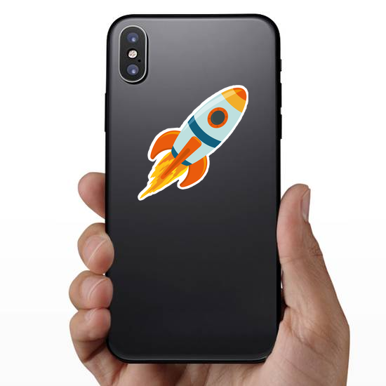Cartoon Spaceship Rocket Sticker