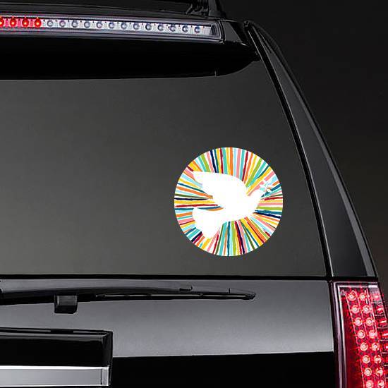 Colorful Dove Bird Shape In Fun Colors Sticker example