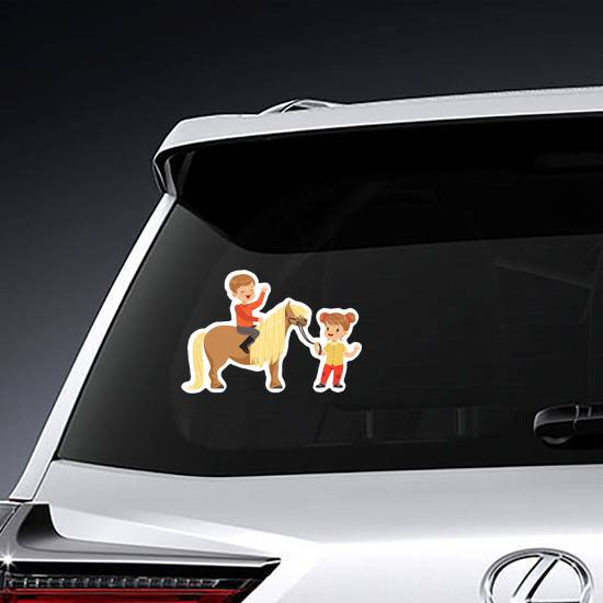 Children with Pony Sticker