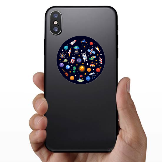 Circle Of Space Icons Sticker