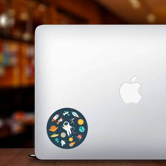 Circular Space Objects Sticker