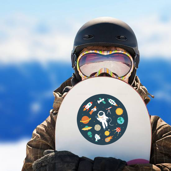 Circular Space Objects Sticker