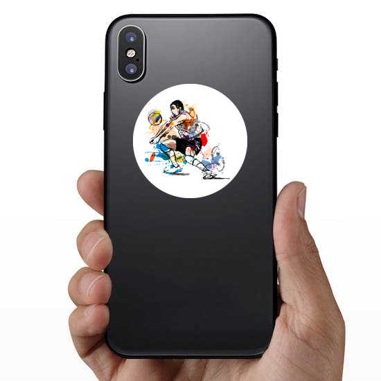 Colored Sketch Volleyball Player Sticker