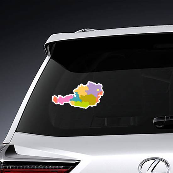 Colorful Austria Map Sticker example