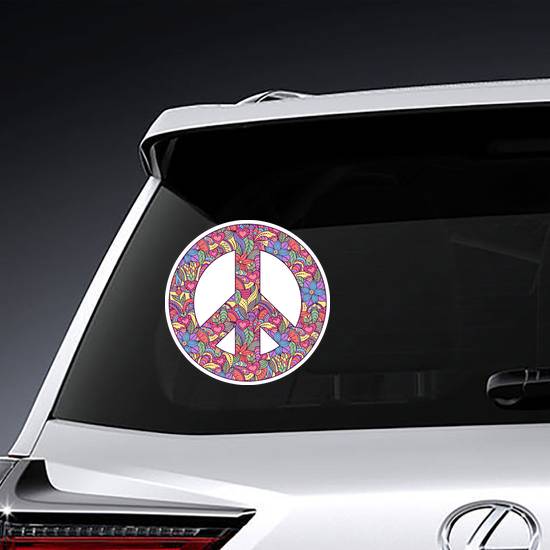 Colorful Peace Sign Sticker example 