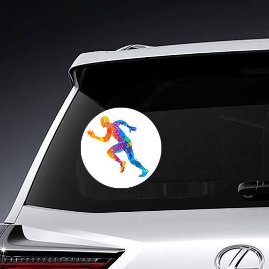 Colorful Running Sprinter Athlete Sticker
