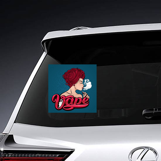 Colorful Woman Smoking Electronic Cigarette Sticker